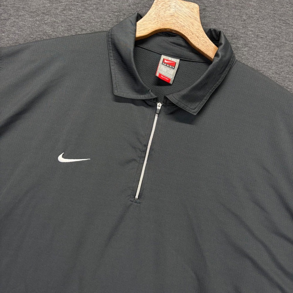 Nike Pullover Mens 2XL Long Sleeve Quater Zip pullover Black DriFIT Team Swoosh